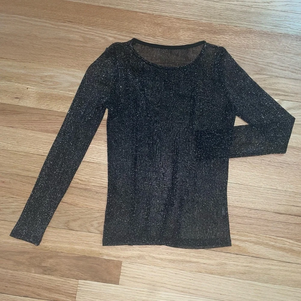 Black Mesh Glitter Top - Picture 3 of 4